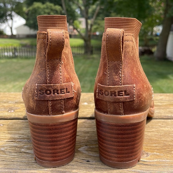 Sorel Cate Sz 7 Waterproof Chelsea Distressed Leather Bootie Ankle Boot - Picture 4 of 11